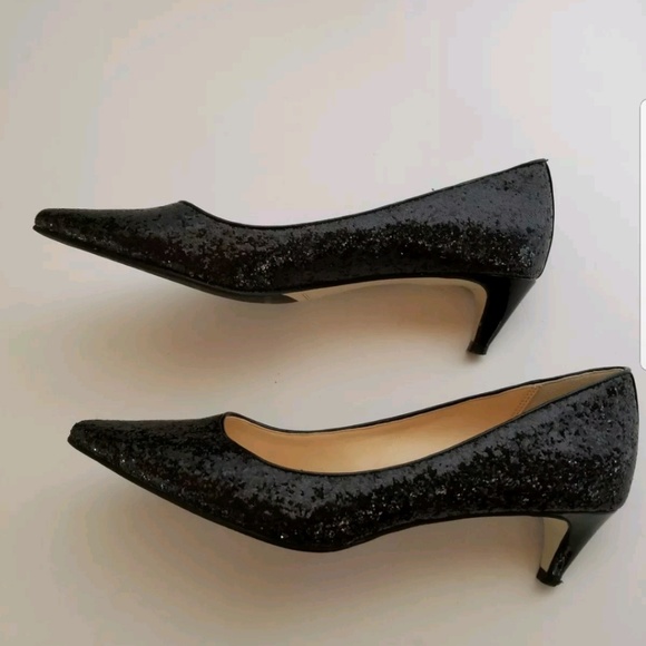 Cole Haan NikeAir Juliana Pump Black Glitter 9B Cole Haan Nike Air black low heel pumps